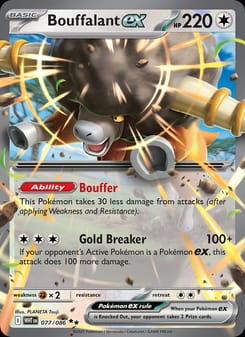 Bouffalant ex 077/086 Double Rare – White Flare Pokémon card