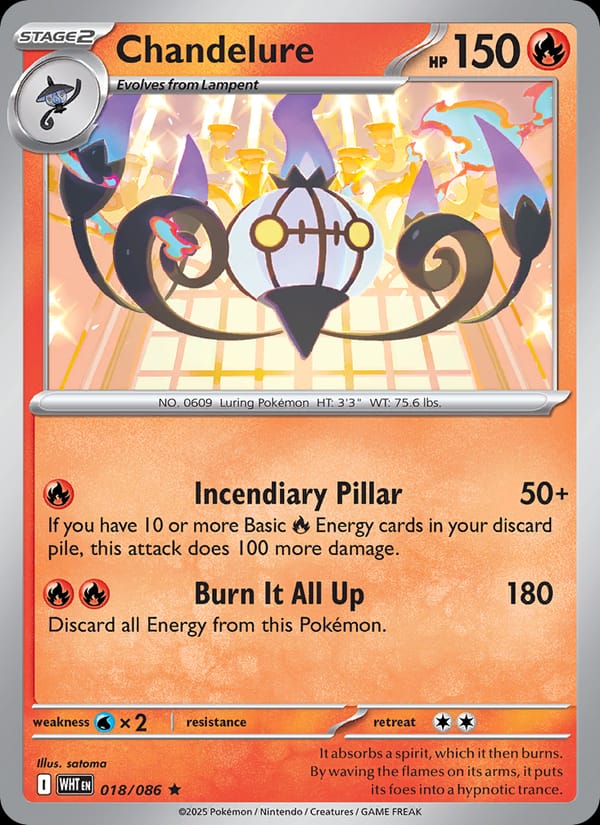 Chandelure 018/086 White Flare Pokémon card