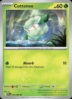 Cottonee 004/086 Common – White Flare Pokémon card
