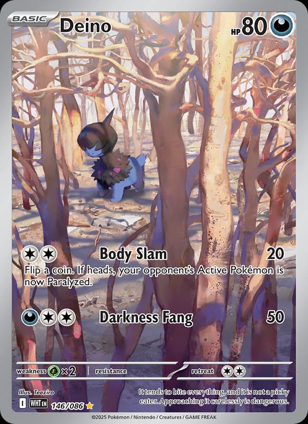 Deino 146/086 White Flare Pokémon card