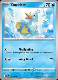 Ducklett 025/086 Common – White Flare Pokémon card