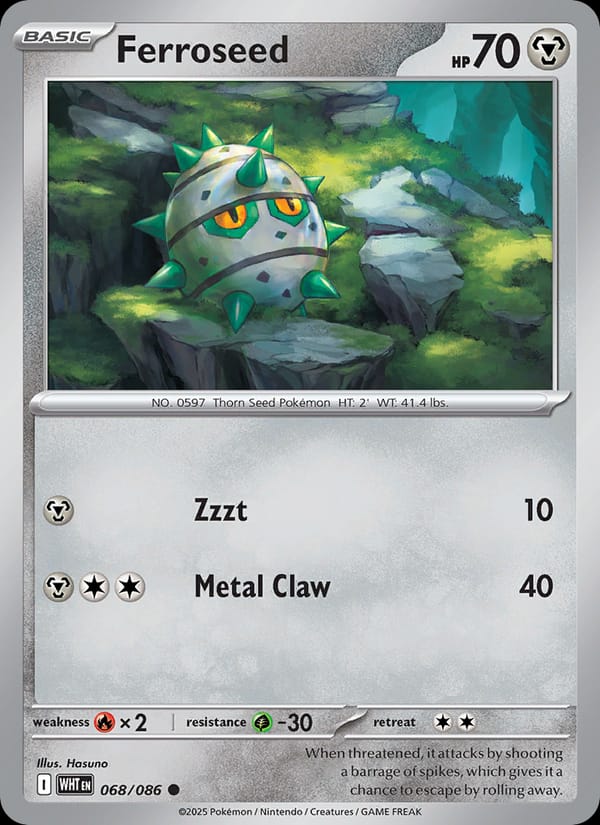 Ferroseed 068/086 White Flare Pokémon card