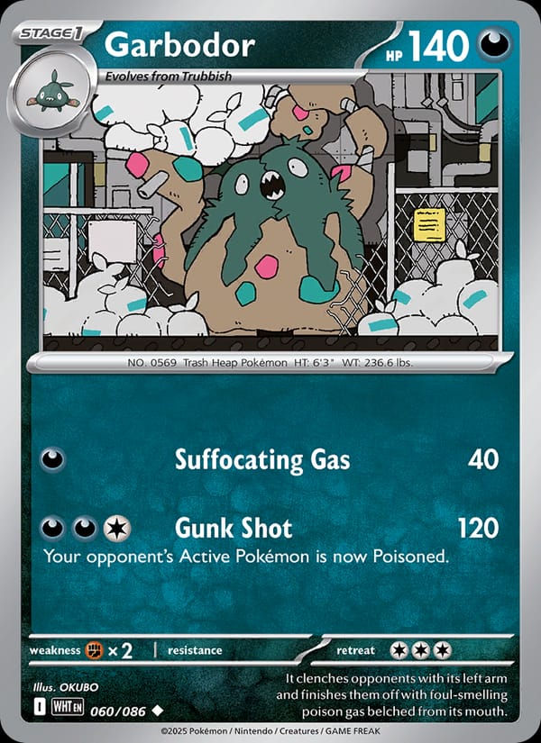Garbodor 060/086 White Flare Pokémon card
