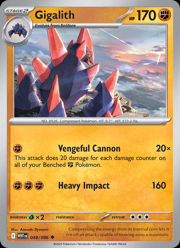 Gigalith 048/086 White Flare Pokémon card