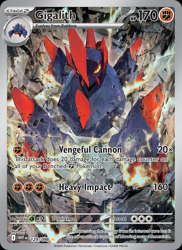 Gigalith 129/086 White Flare Pokémon card