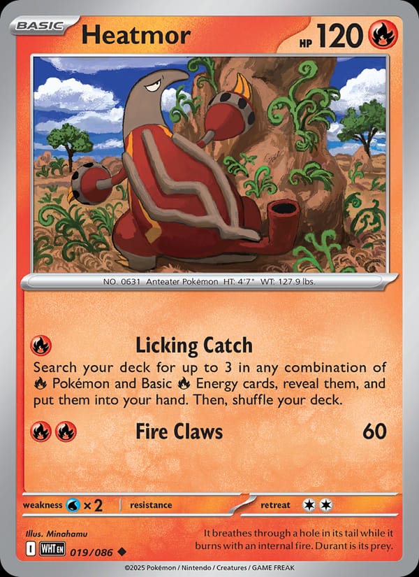 Heatmor 019/086 White Flare Pokémon card
