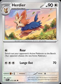Herdier 075/086 Common – White Flare Pokémon card