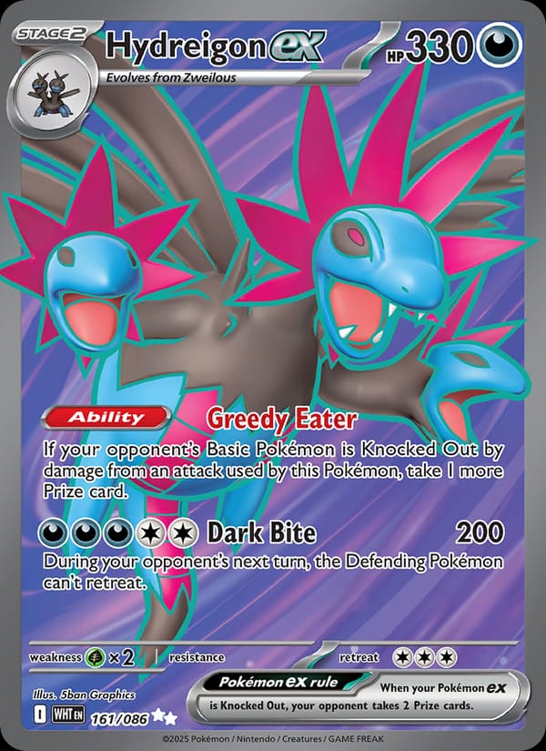 Hydreigon ex 161/086 White Flare Pokémon card