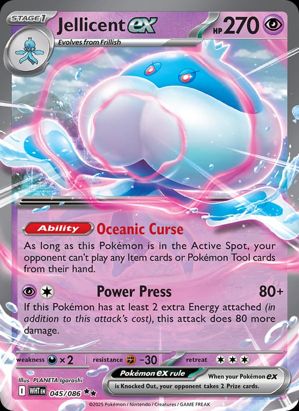 Jellicent ex 045/086 White Flare Pokémon card