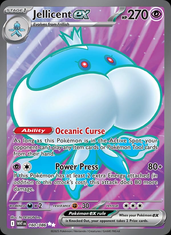 Jellicent ex 160/086 White Flare Pokémon card