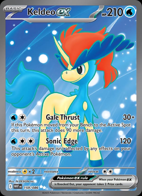 Keldeo ex 159/086 White Flare Pokémon card