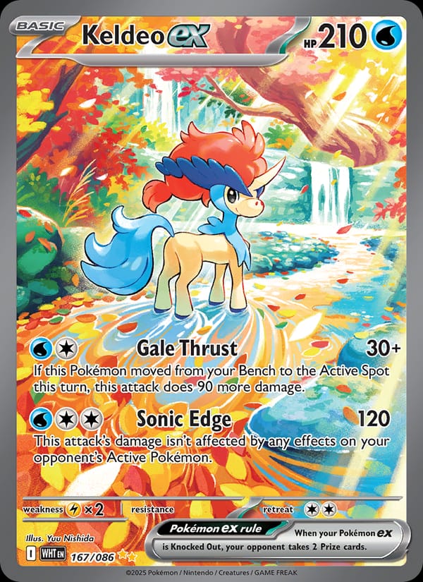 Keldeo ex 167/086 White Flare Pokémon card