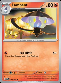 Lampent 017/086 Common – White Flare Pokémon card
