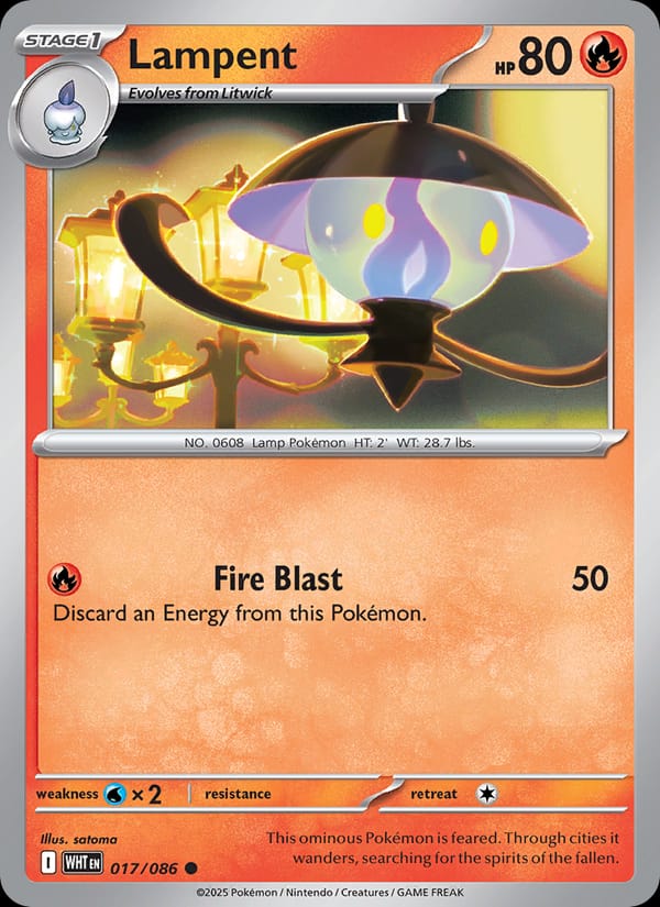 Lampent 017/086 White Flare Pokémon card