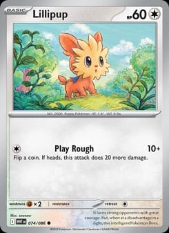 Lillipup 074/086 Common – White Flare Pokémon card