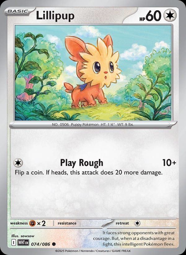 Lillipup 074/086 White Flare Pokémon card