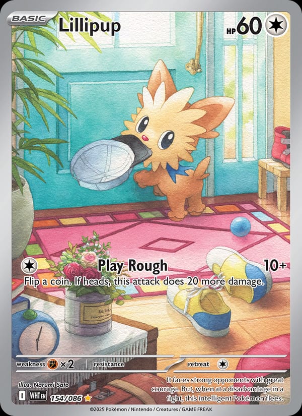 Lillipup 154/086 White Flare Pokémon card