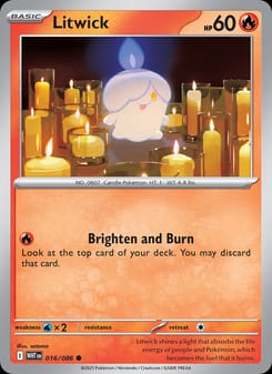 Litwick 016/086 Common – White Flare Pokémon card