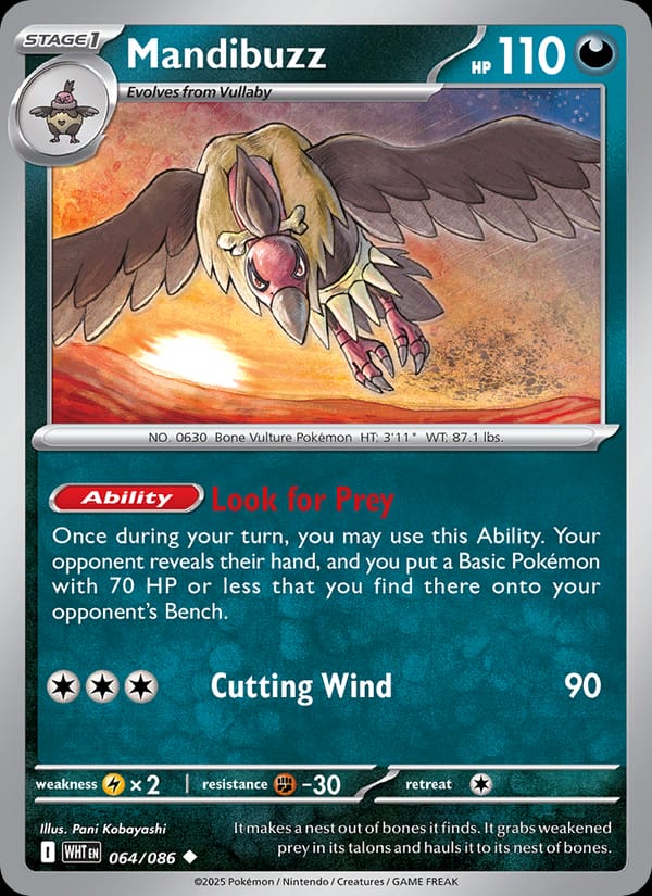Mandibuzz 064/086 White Flare Pokémon card
