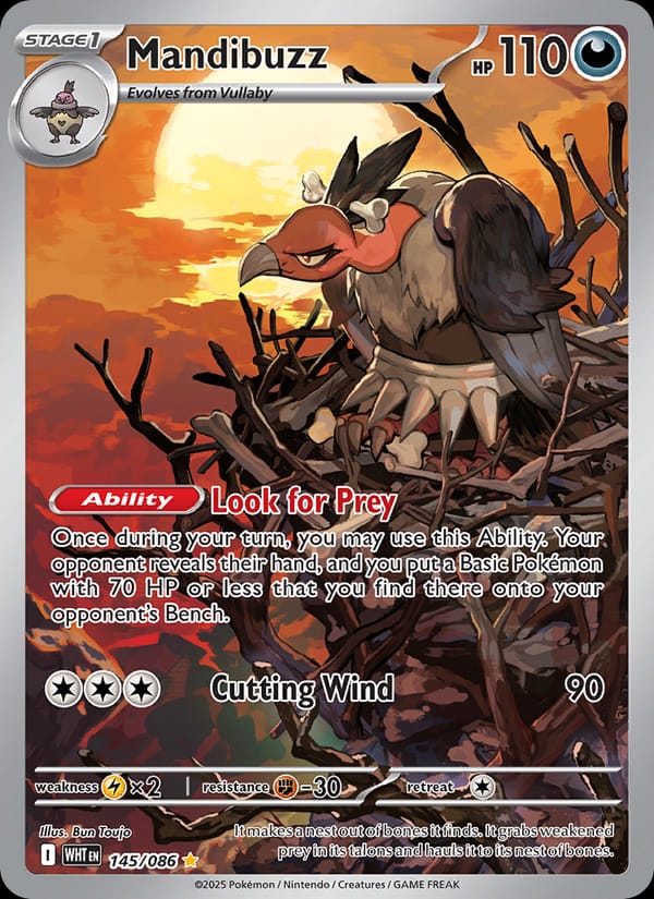 Mandibuzz 145/086 White Flare Pokémon card