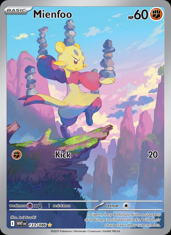 Mienfoo 133/086 White Flare Pokémon card