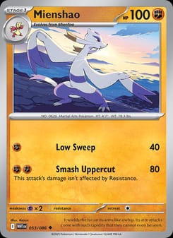 Mienshao 053/086 Uncommon – White Flare Pokémon card