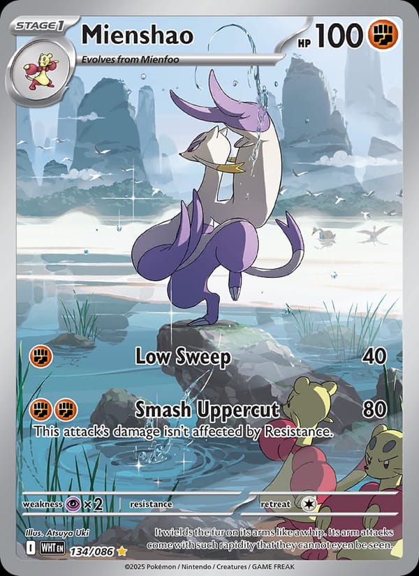 Mienshao 134/086 White Flare Pokémon card