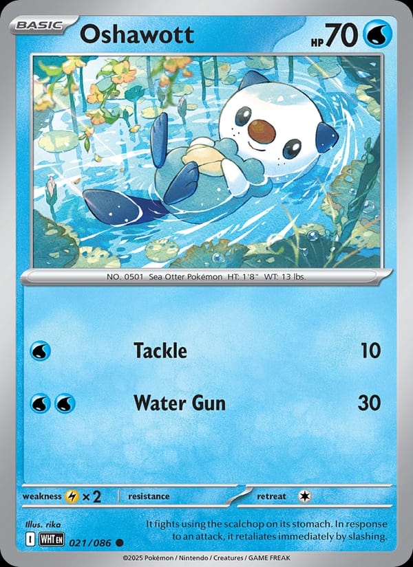 Oshawott 021/086 White Flare Pokémon card