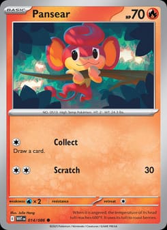 Pansear 014/086 Common – White Flare Pokémon card