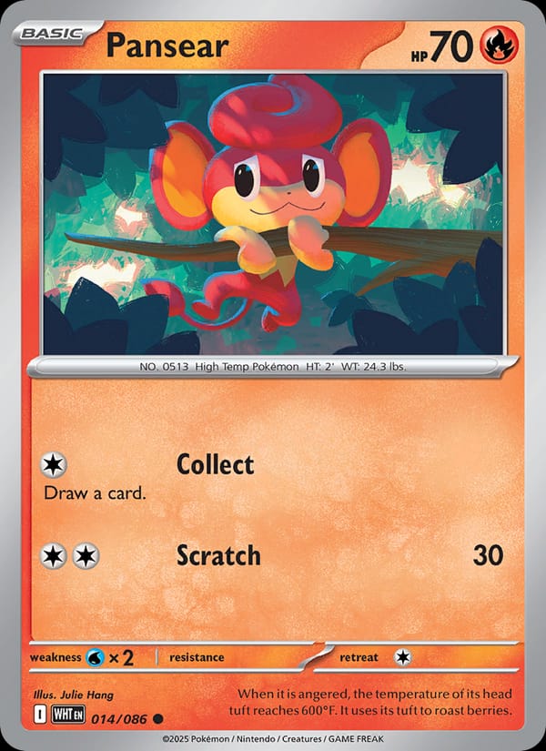 Pansear 014/086 White Flare Pokémon card
