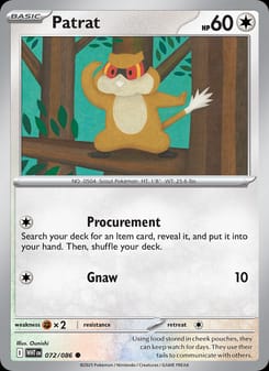 Patrat 072/086 Common – White Flare Pokémon card