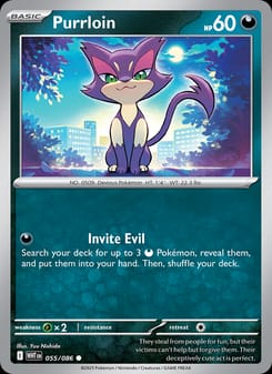 Purrloin 055/086 Common – White Flare Pokémon card