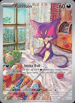 Purrloin 136/086 Illustration Rare – White Flare Pokémon card