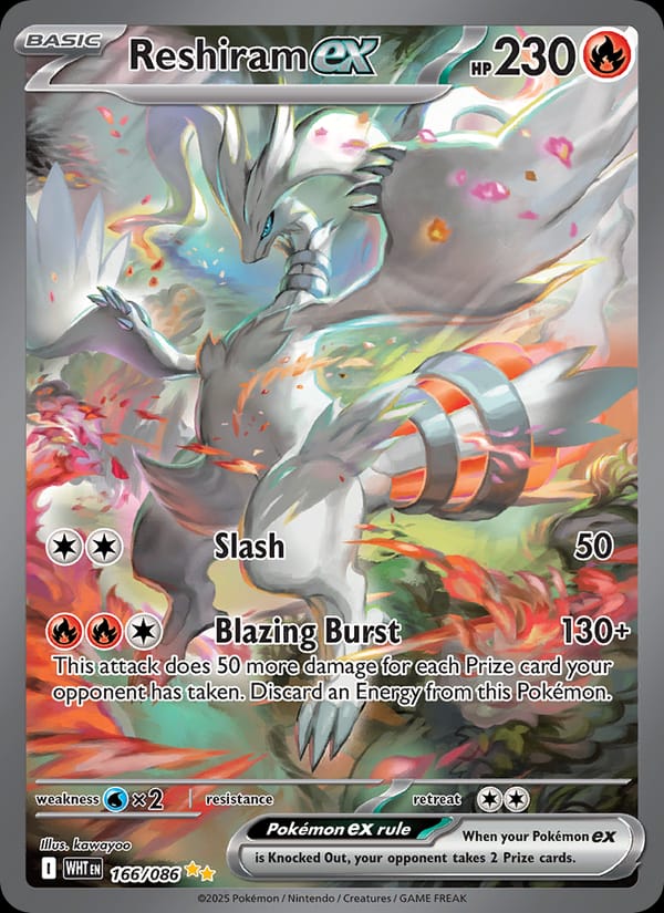 Reshiram ex 166/086 White Flare Pokémon card
