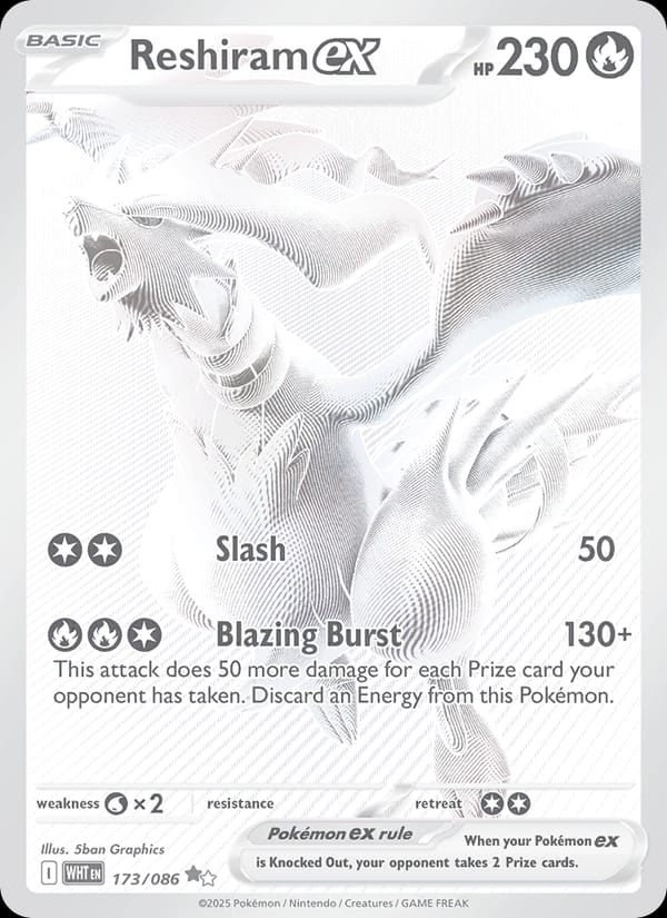 Reshiram ex 173/086 White Flare Pokémon card