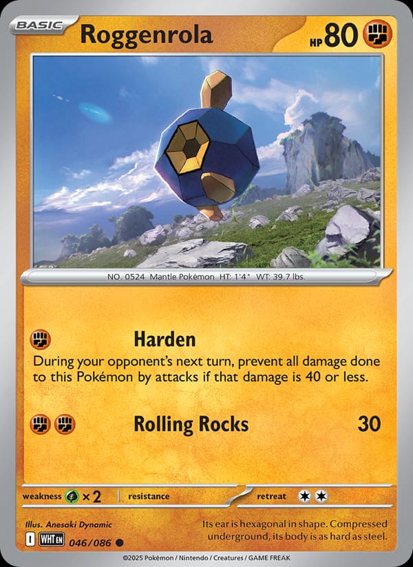 Roggenrola 046/086 White Flare Pokémon card