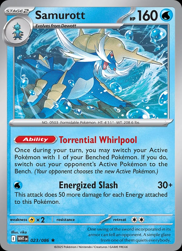 Samurott 023/086 White Flare Pokémon card