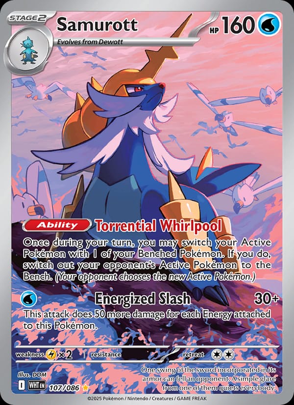 Samurott 107/086 White Flare Pokémon card