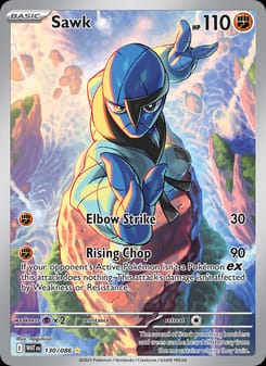 Sawk 130/086 Illustration Rare – White Flare Pokémon card