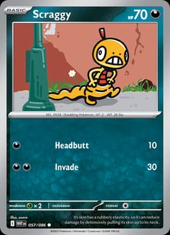 Scraggy 057/086 Common – White Flare Pokémon card