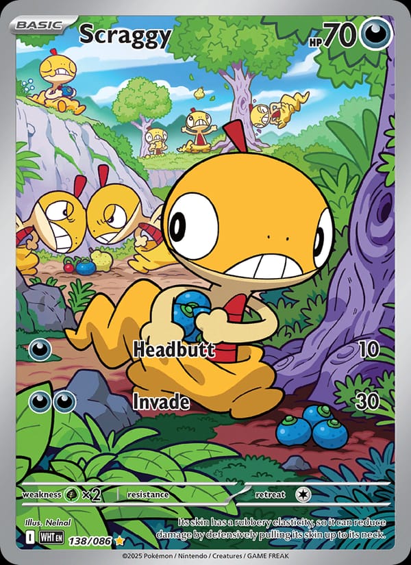 Scraggy 138/086 White Flare Pokémon card