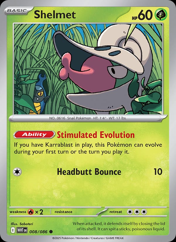 Shelmet 008/086 White Flare Pokémon card