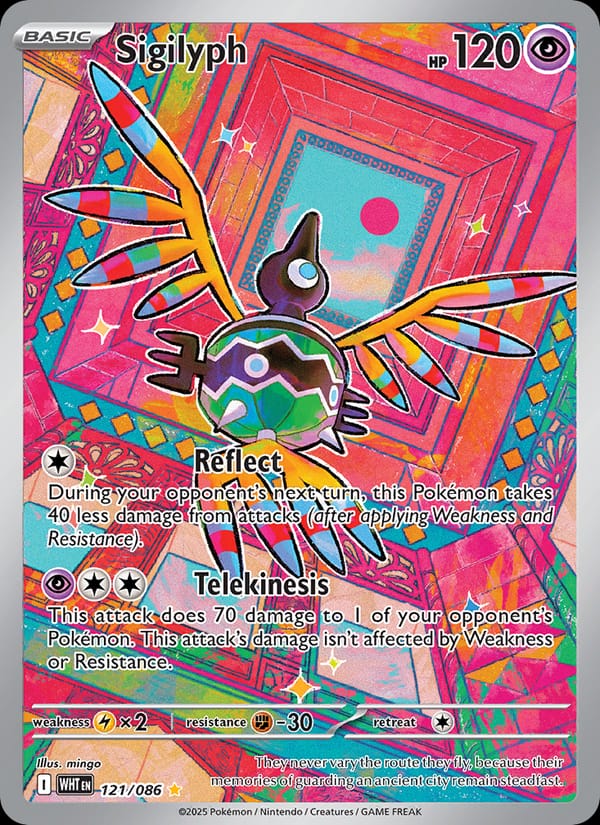 Sigilyph 121/086 White Flare Pokémon card