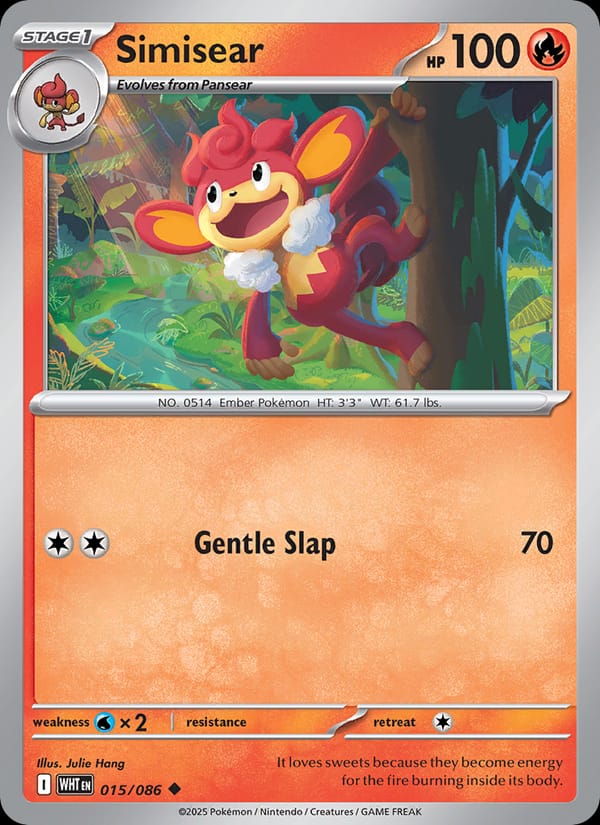 Simisear 015/086 White Flare Pokémon card