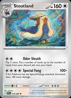 Stoutland 076/086 Uncommon – White Flare Pokémon card