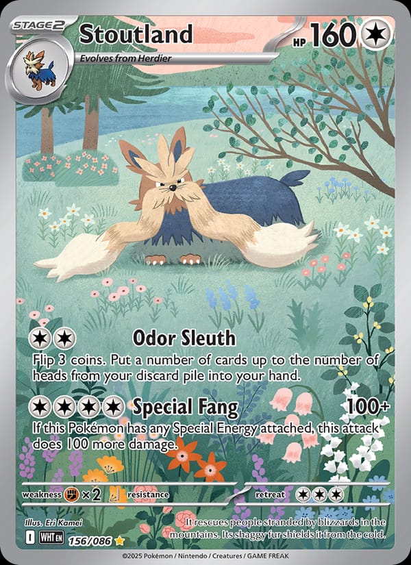 Stoutland 156/086 White Flare Pokémon card