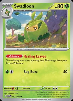 Swadloon 002/086 Common – White Flare Pokémon card