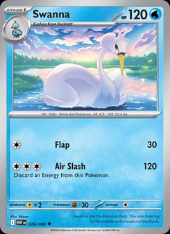 Swanna 026/086 Uncommon – White Flare Pokémon card