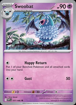 Swoobat 037/086 Uncommon – White Flare Pokémon card