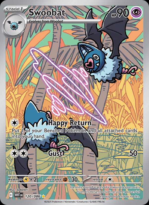 Swoobat 120/086 White Flare Pokémon card